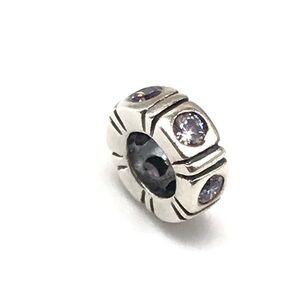 Pandora Purple CZ Trinity Spacer Charm